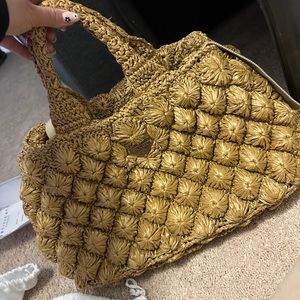 Authentic Prada Raffia Large tote! With Authentic Crossbody Strap!